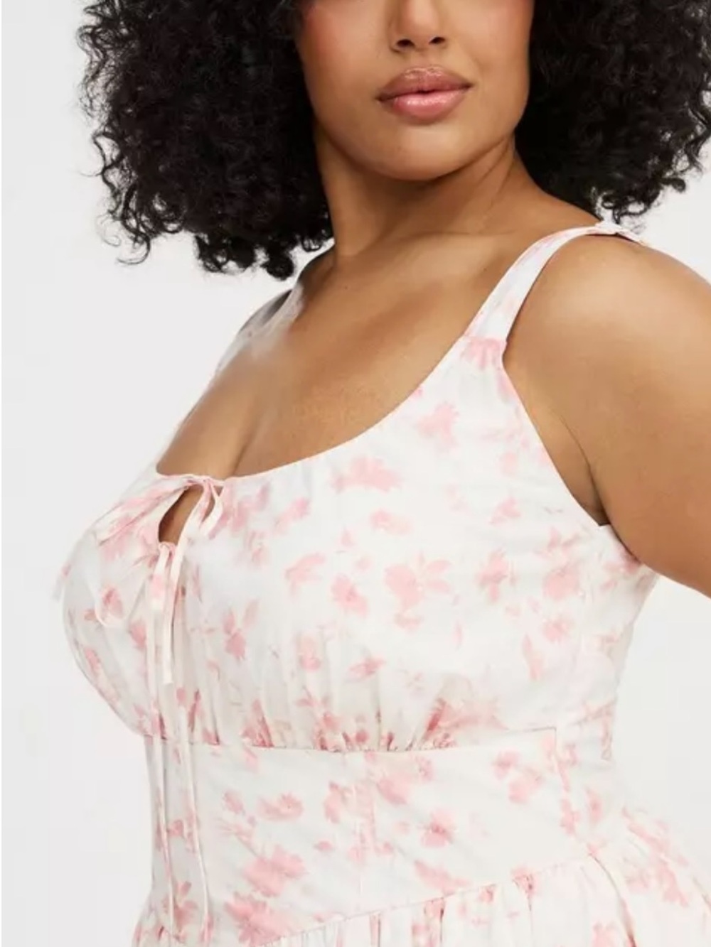 Torrid Corset Pink Sunflower Mini Dress Size 18 NWOT - Picture 2 of 8